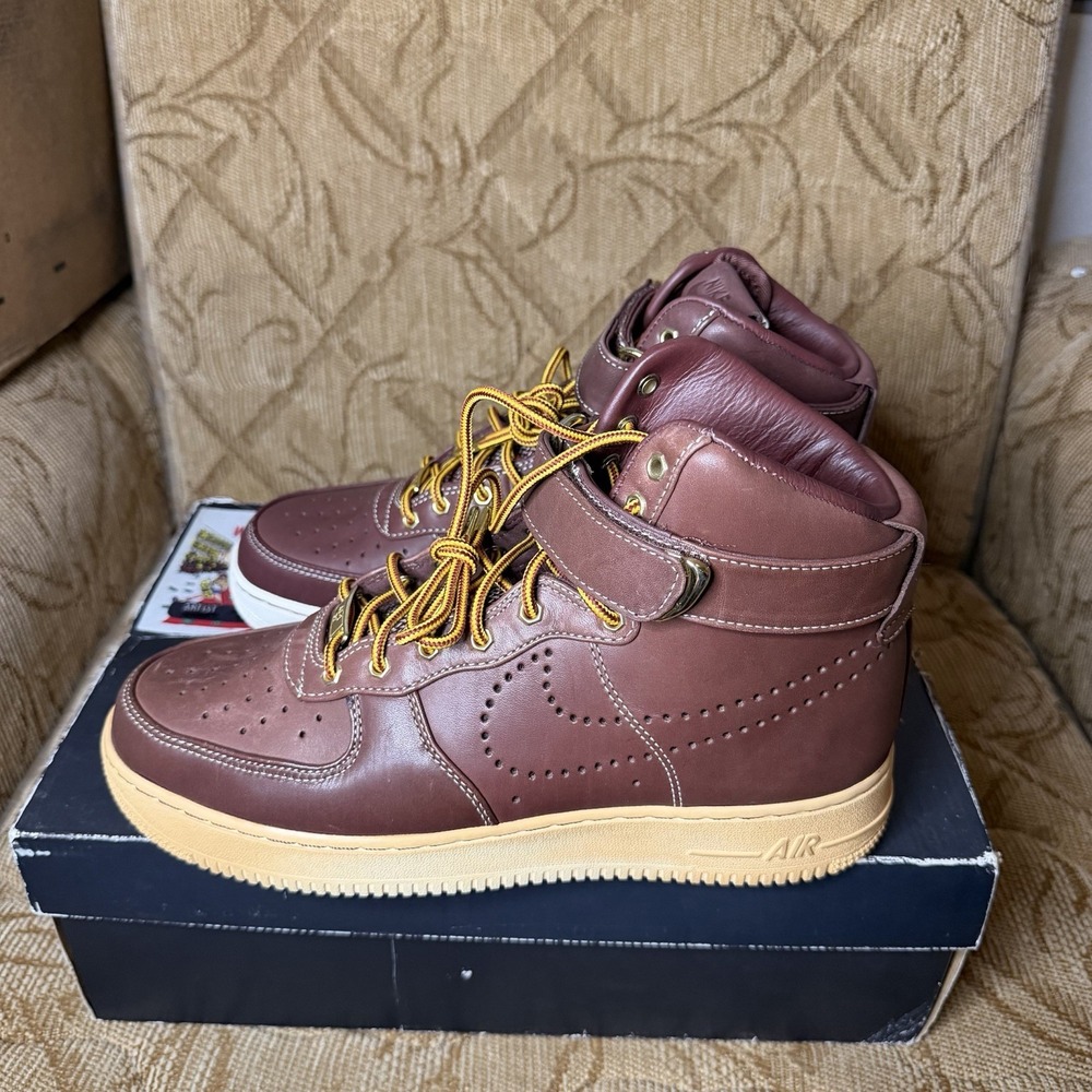 2010 NIKE AIR FORCE 1 High Premium Work Boot 386161-600 Size 9 W/ Box!